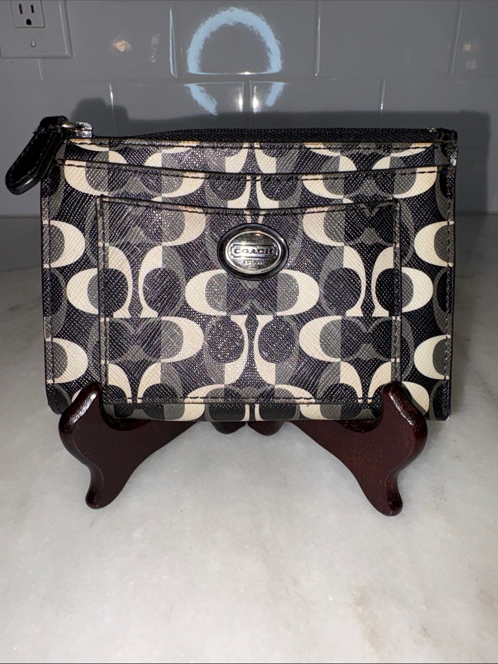 Coach Peyton Dream C Signature Zip Wristlet Card Case